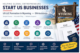 help you form a US llc in wyoming and get ein assistance