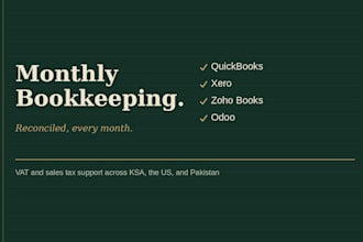 do your monthly bookkeeping in quickbooks, xero, or zoho books