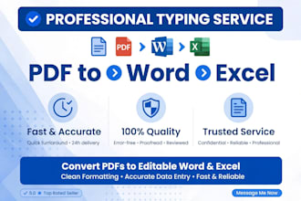 do data entry excel typing work