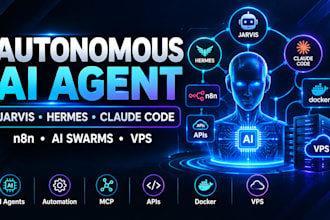 autonomous ai agent hermes jarvis ai assistance swarms claude code n8n vps