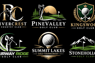 design a modern golf, golfer, sports, country club, tournament golf club logo