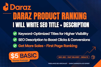 write seo optimized daraz product description and title