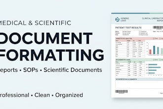 format medical laboratory reports, sops and scientific documents