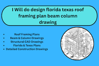 do design florida texas roof framing plan beam column drawing