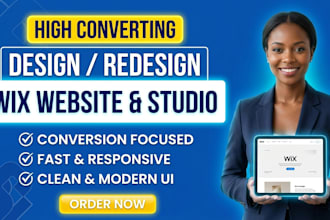 design or redesign responsive wix website, wix online store, wix studio website