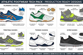 running shoes, sports shoes, training shoes, tennis shoes and gym shoe tech pack
