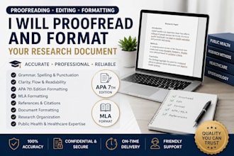 proofread and format your research document