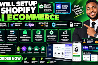 setup shopify sidekick ai magic stripe amazon fba dropshipping and business plan