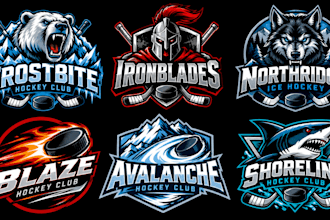 design a professional hockey, ice hockey, sports team, athletic hockey puck logo