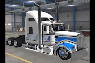 create custom 3d quality ets 2 and ats skin and trucks, ets trailer