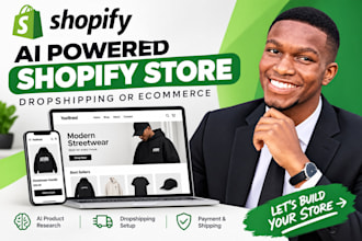 build a profitable ai shopify store, dropshipping store or shopify website