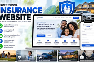 design insurance website for insurance agency, broker, leads and quote forms
