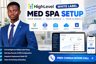 gohighlevel white label med spa domain dns snapshot saas v2 signup client portal
