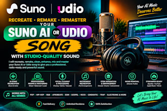 master, clean suno ai songs, stems, remake suno ai songs and ai music video