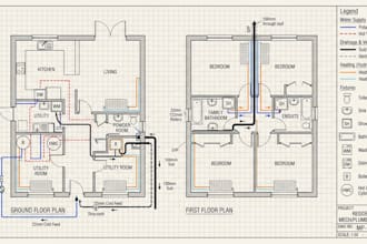 design plumbing heating water supply drainage sanitary plans and boq for permit