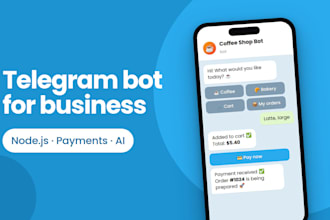 develop a custom telegram bot in node js for your business