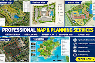 create subdivision map, site plan map, master plan, property map, tourist map