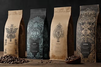 do coffee packaging, coffee bag, label design