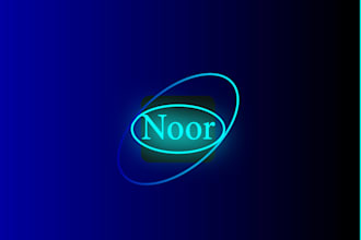 design a modern neon logo and text intro animation