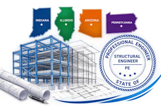 provide structural engineer stamp for indiana illinois arizona pennsylvania
