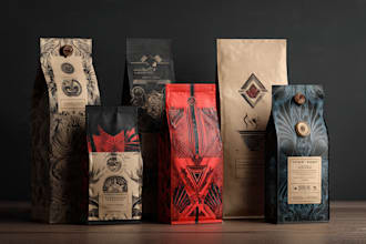 do modern premium coffee packaging label design