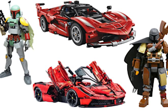 design 3d lego model, lego toy car lego moc minifigure lego bike character