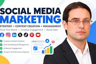 do social media marketing, management, content creation and growth