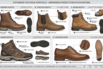 design boots, chelsea boots, work boots, hiking boots and leather shoe tech pack