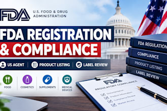 handle fda registration, US agent, compliance and product listing