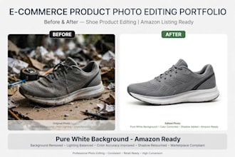 create premium amazon product photo editing with shadow