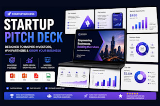 design quick professional business pitch deck presentation investor pitch deck