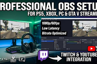 setup obs studio for ps5, xbox, gta 5, twitch, and youtube live streaming