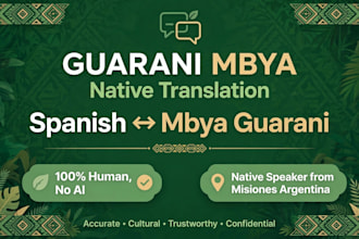 is wil tralate spanish portuguese to native mbya guarani