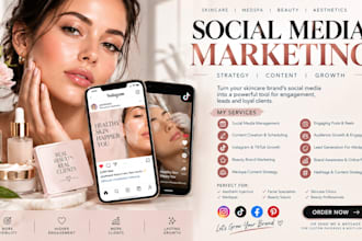 do skincare social media content creation marketing management video promotion