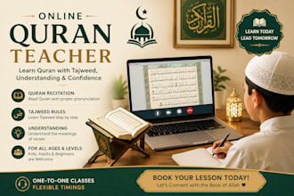 be your quran teacher and islamic studies online tutor