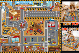 design custom kids play rug, children playmat, educational playmat for print