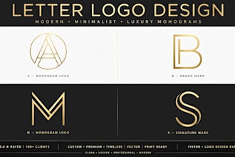 design 3 modern minimalist luxury letter logo with gradient
