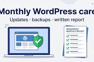 maintain and secure your wordpress site monthly
