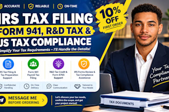 irs tax filing, form 941, r  and d tax and US tax compliance