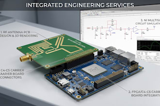 design rf antenna pcb, c4,c5 carrier board, fpga and multisim circuits