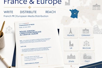 write press release and distribute it across france, germany and europe