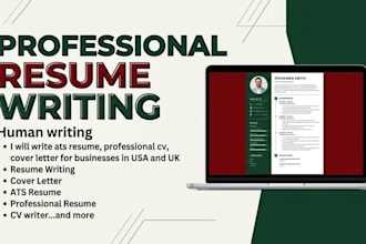 write professional ats resume, cv, cover letter for citizens in USA and UK