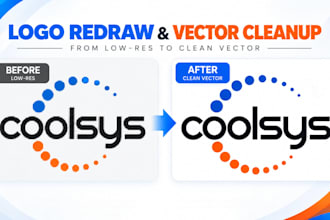 redraw, vectorize and clean up your logo
