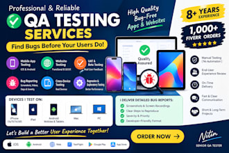 qa review and test ios app, website review, and android app user experience