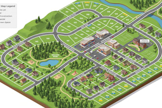 design a professional real estate map, property map, site map and land layouts