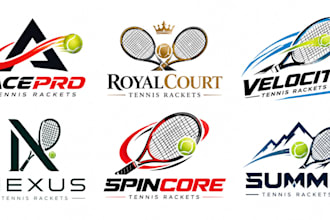 design a professional tennis, sports team, club, or athletic tennis rackets logo