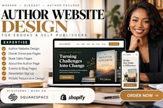 design squarespace e book website author website self publisher website