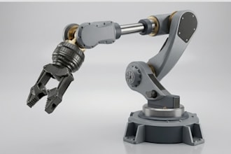 design robotic arm 3d cad industrial machine prototype and automation systems