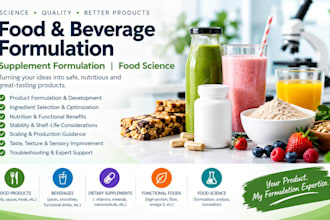 do food formulation supplement formulation beverages food science tasks