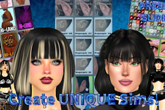 create unique custom sims for sim 4 unique sims, and design cc mods, sim facial